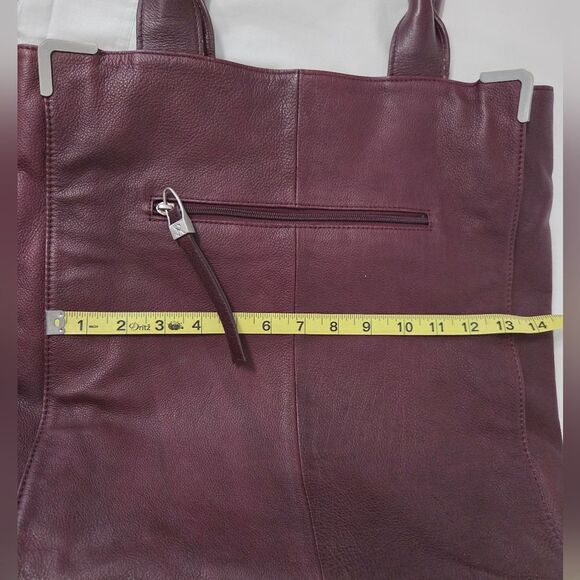 Sondra Robert Plum Burgundy Leather Tall Tote - Picture 8 of 13